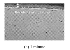 Ultra-fast boriding of metal surfaces for improved properties