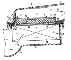 Active carbon coated filter element for preventing the leaking of hydrocarbons