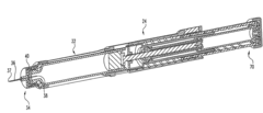 Medication dispensing apparatus with triple screw threads for mechanical advantage
