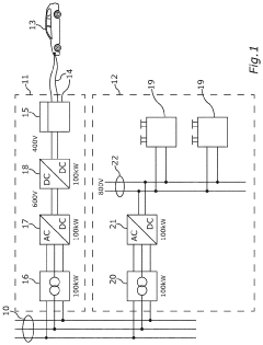Stationary Storage Device for Temporarily Storing Electric Energy in an Electric Supply Grid, Operating Method, and Retrofitting Module for the Stationary Storage Device